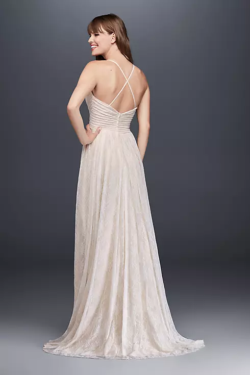 As-Is Soft Lace Wedding Dress with Pleated Bodice Image 2