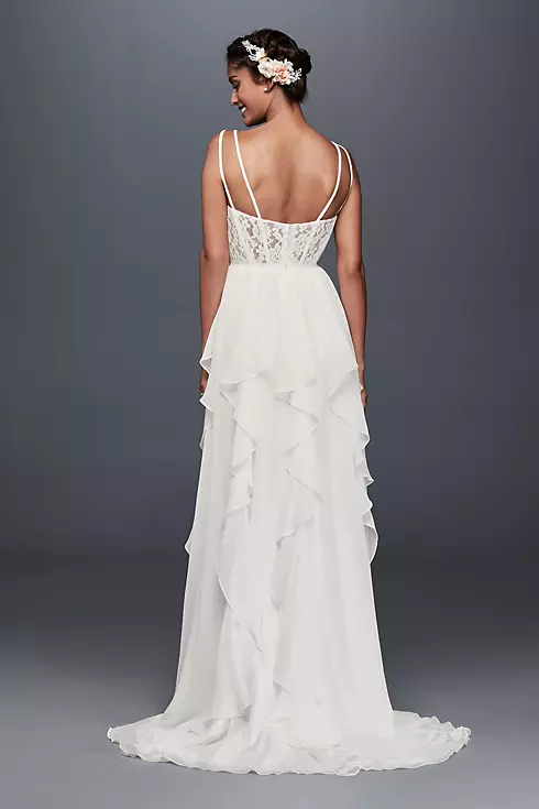 Ruffled Chiffon Wedding Dress with Lace Back   Image 2