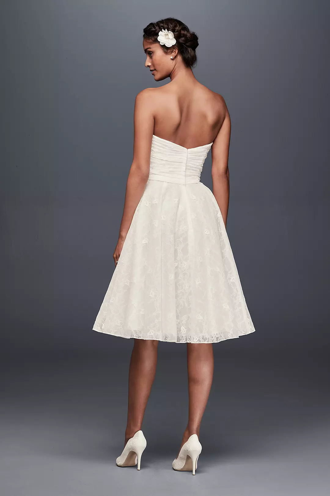 Strapless Lace Short Wedding Dress | David's Bridal