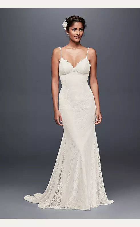 Low- Back Soft Lace Wedding Dress Image 1
