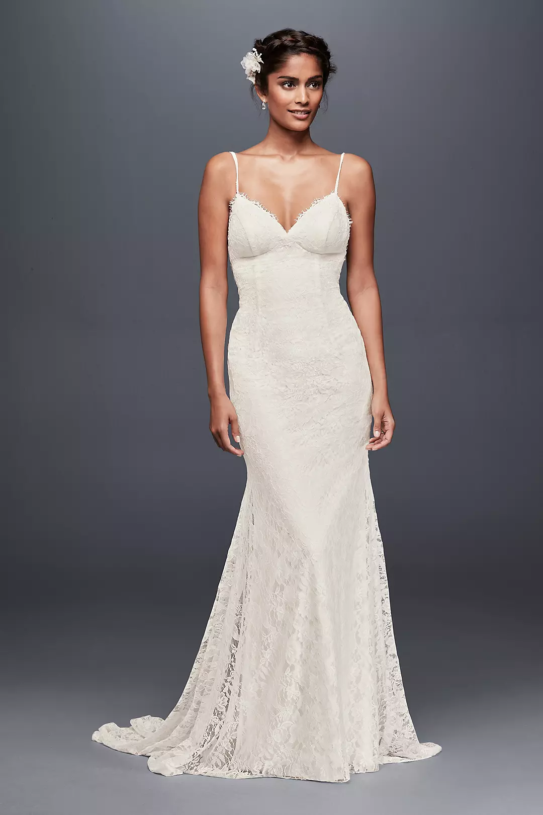 As-Is Soft Lace Wedding Dress with Low Back Image