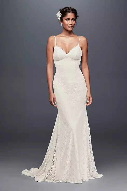 As-Is Soft Lace Wedding Dress with Low Back Image 1