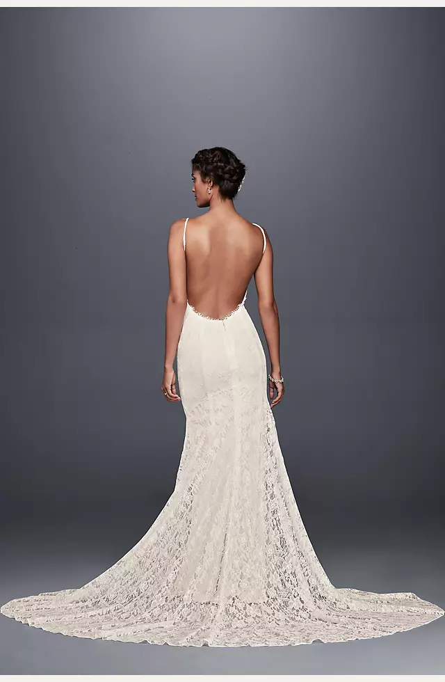 Low- Back Soft Lace Wedding Dress Image 2