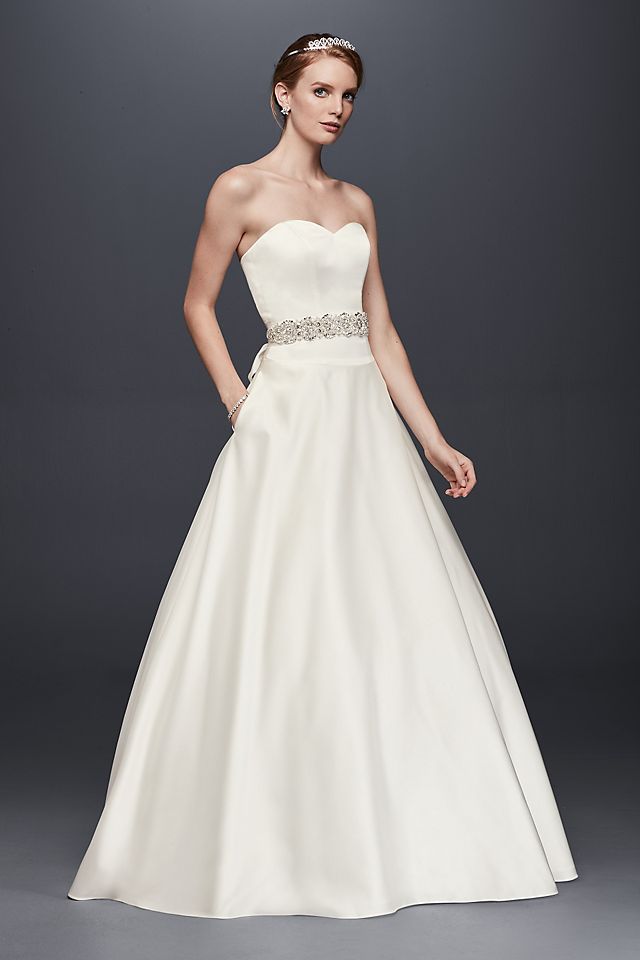 Satin Sweetheart Ball Gown with Button Back  Image