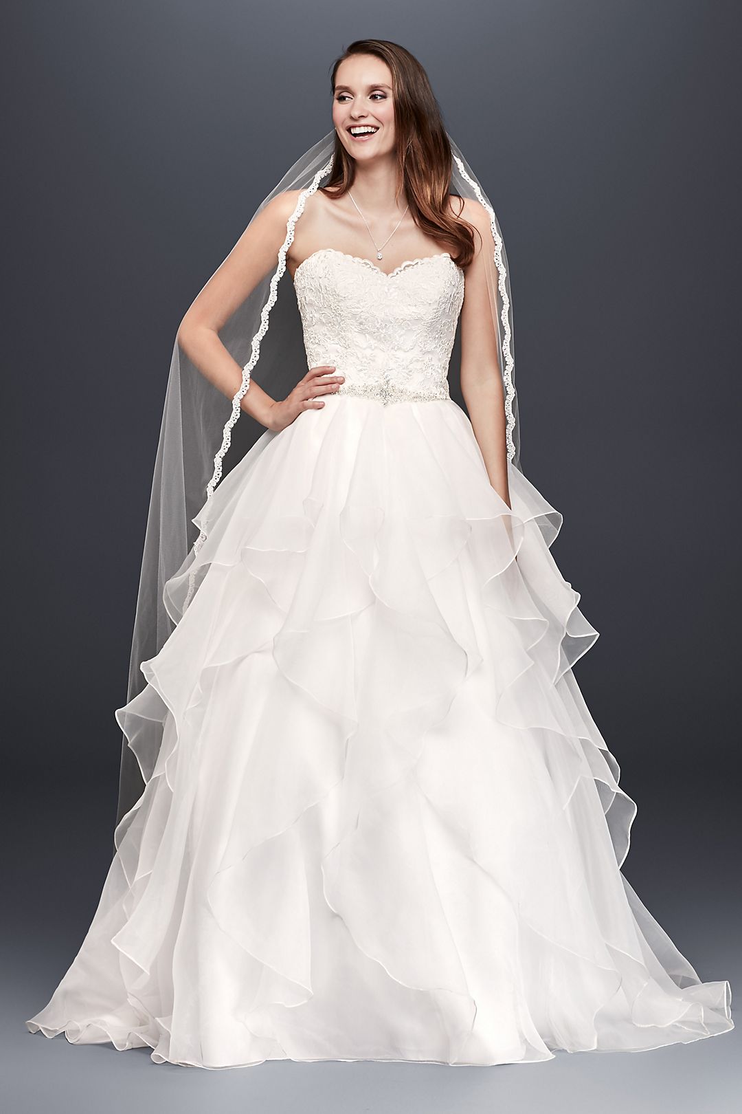 As-Is Lace and Organza Petite Wedding Ball Gown Image 1