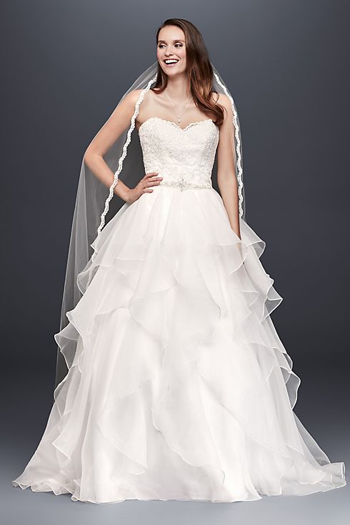 As-Is Lace and Organza Petite Wedding Ball Gown Image