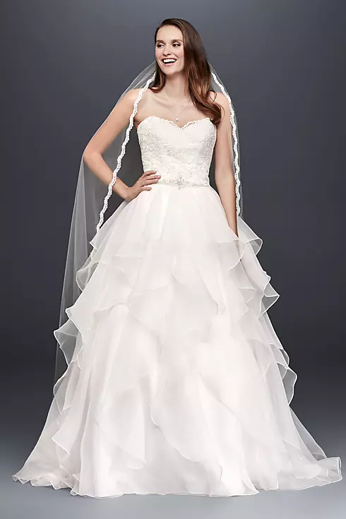 As-Is Lace and Organza Petite Wedding Ball Gown Image 1