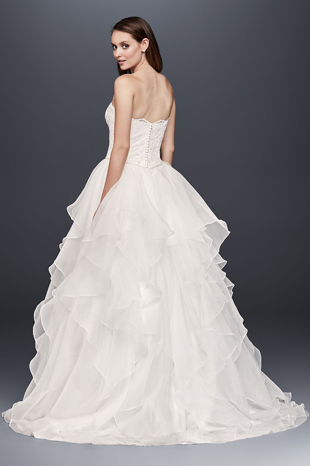 As-Is Lace and Organza Petite Wedding Ball Gown Image 2