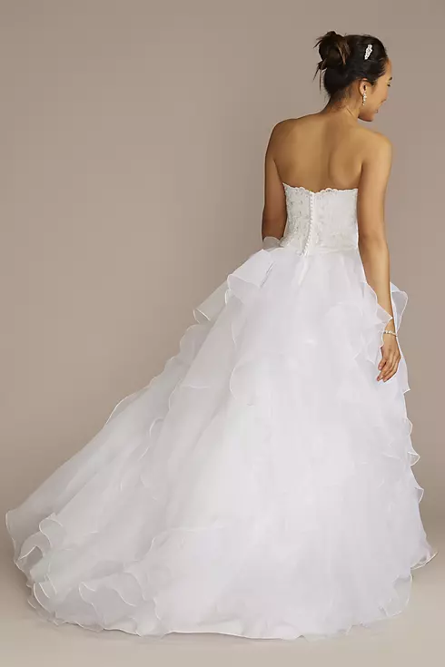 Lace and Organza Petite Wedding Ball Gown Image 2
