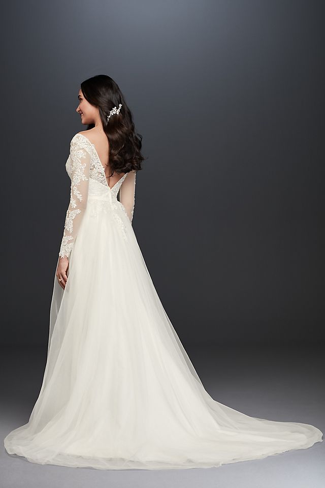 Long Sleeve Wedding Dress With Low Back  Image 2