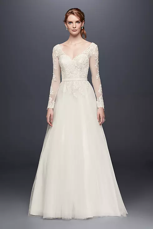 As-Is Long Sleeve Wedding Dress With Low Back  Image 1
