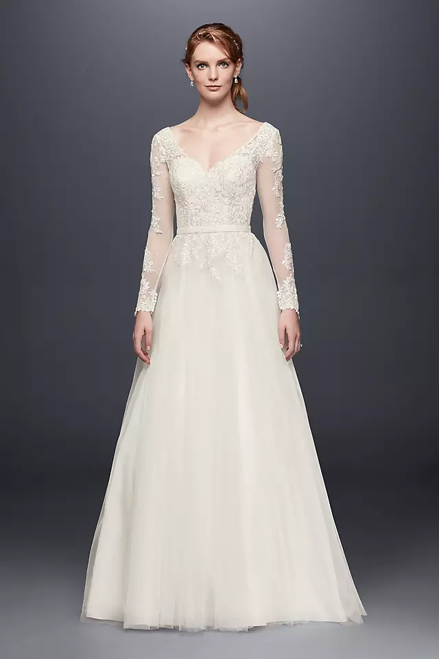 As-Is Long Sleeve Wedding Dress With Low Back  Image