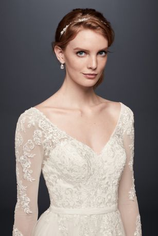 Petite Long Sleeve Wedding Dress With Low Back | David's Bridal