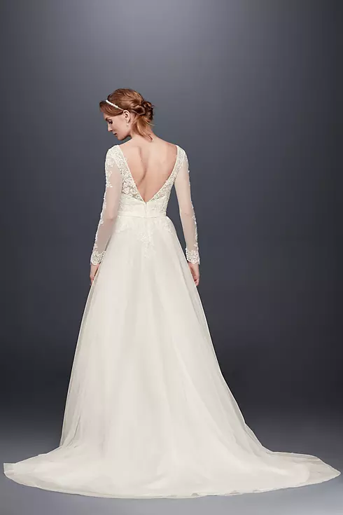 As-Is Long Sleeve Wedding Dress With Low Back  Image 2