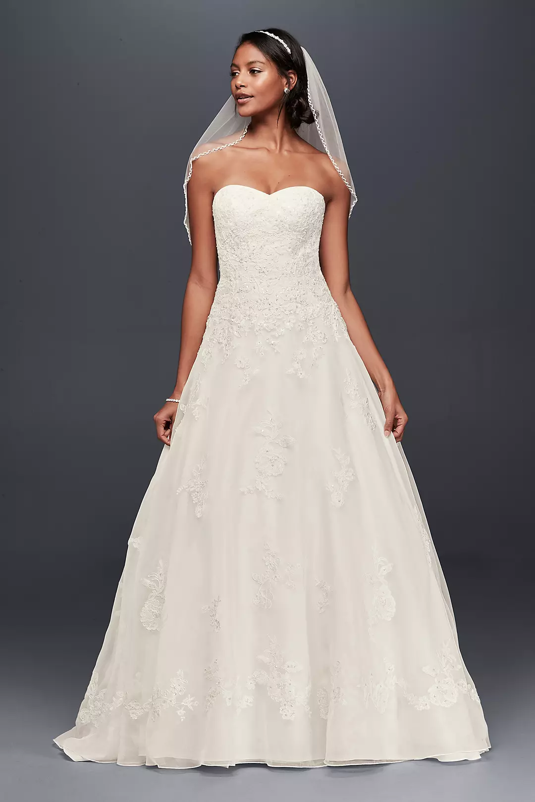 Organza A-Line Wedding Dress with Beaded Appliques Image