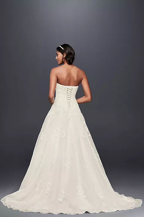 Organza A-Line Wedding Dress with Beaded Appliques Image 2