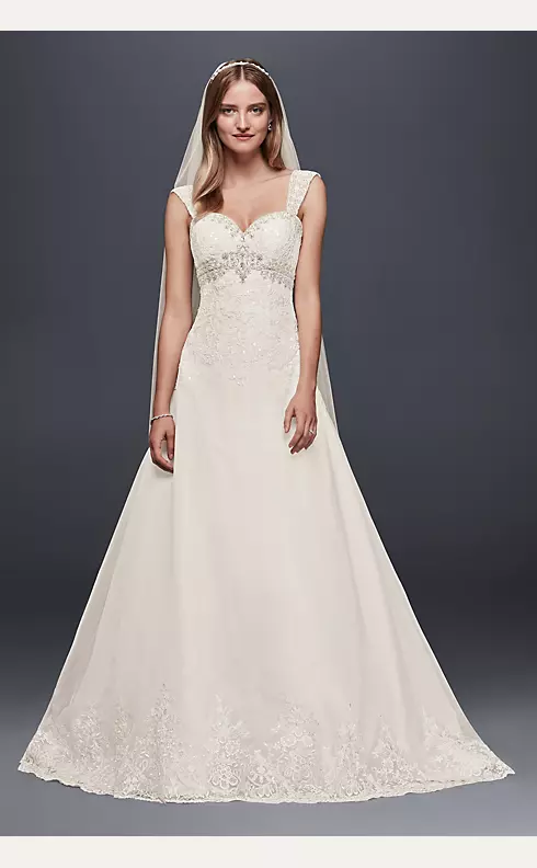 Organza Empire Wedding Dress with Removable Straps Image 1