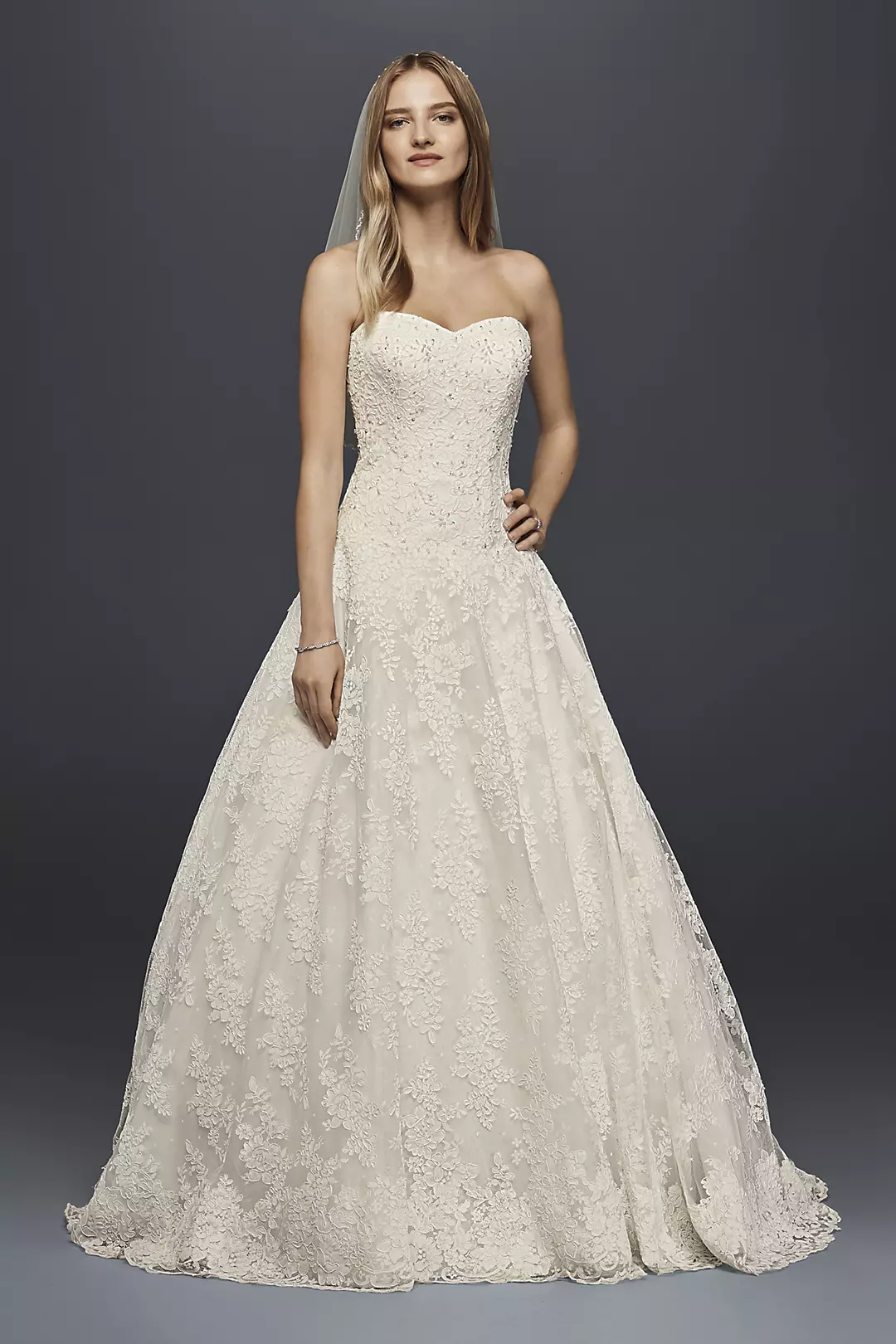 As-Is Allover Beaded Ball Gown Wedding Dress Image