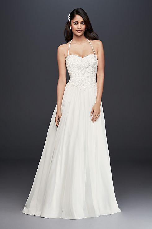 As-Is Basque-Waist Lace and Chiffon Wedding Dress Image