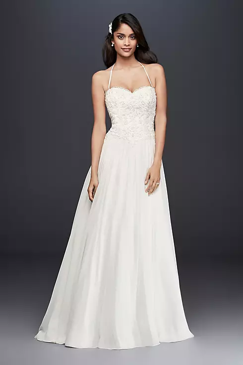 As-Is Basque-Waist Lace and Chiffon Wedding Dress Image 1