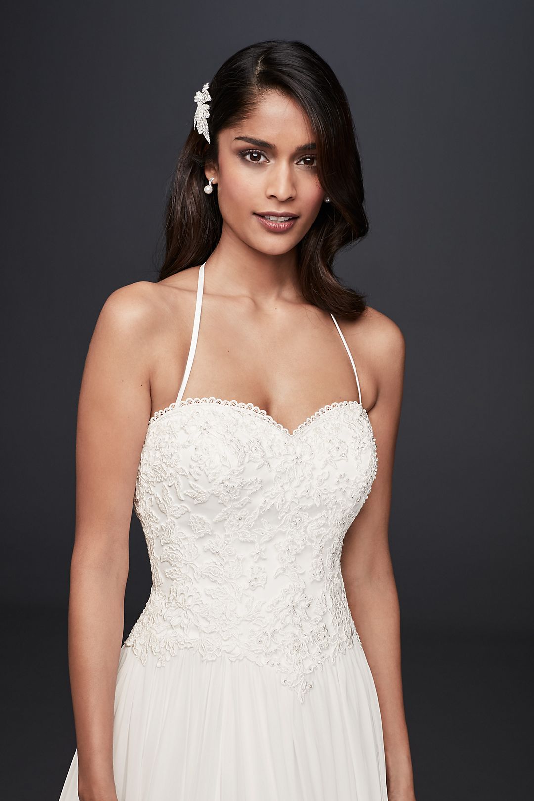 As-Is Basque-Waist Lace and Chiffon Wedding Dress Image 4