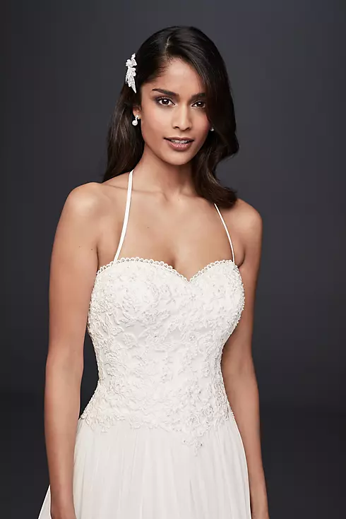 As-Is Basque-Waist Lace and Chiffon Wedding Dress Image 3