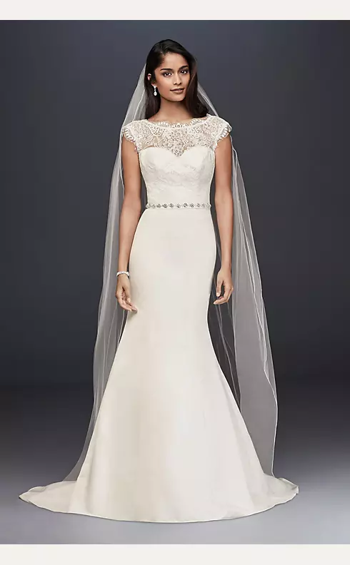 Illusion Lace and Satin Mermaid Wedding Dress | David's Bridal