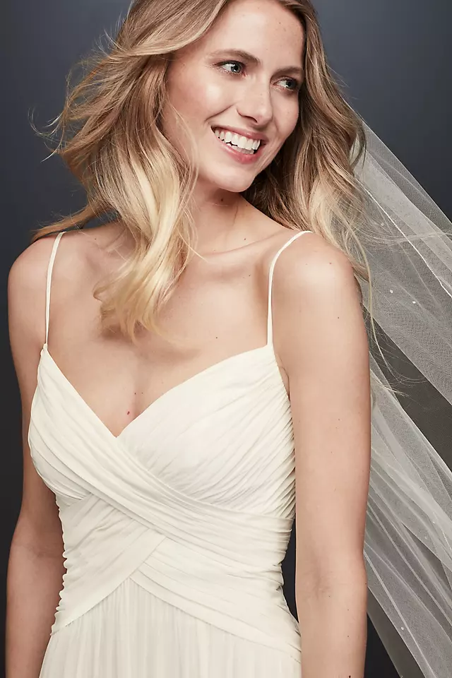 Ruched Bodice Chiffon A-Line Wedding Dress Image 3