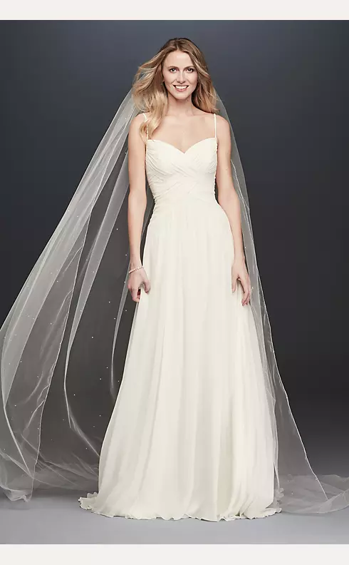 Ruched Bodice Chiffon A-Line Wedding Dress Image 1
