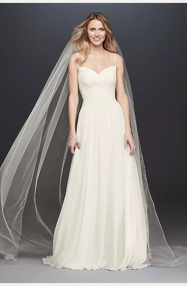 Ruched Bodice Chiffon A-Line Wedding Dress Image