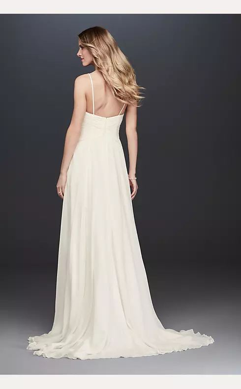 Ruched Bodice Chiffon A-Line Wedding Dress Image 2