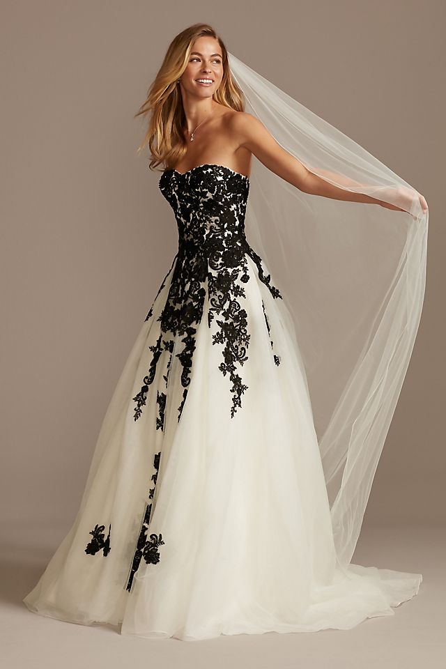 Sheer Lace and Tulle Ball Gown Wedding Dress Image 7