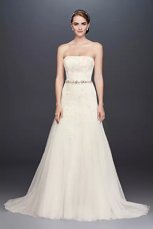 As-Is Lace-Appliqued Tulle A-Line Wedding Dress  Image 1
