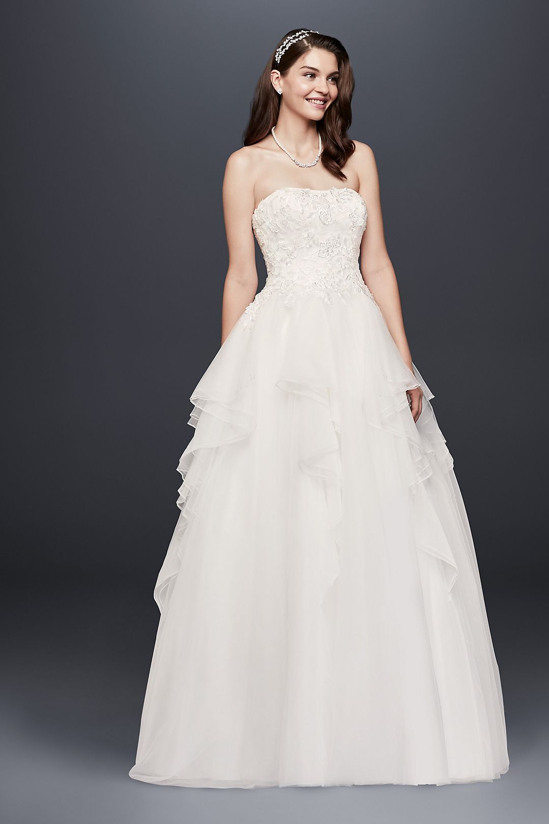 Tulle Wedding Dress with 3D Floral Appliques Image 4