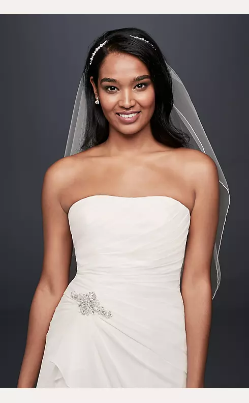 Chiffon A-Line Wedding Dress with Crystal Detail Image 3