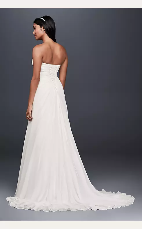 Chiffon A-Line Wedding Dress with Crystal Detail Image 2