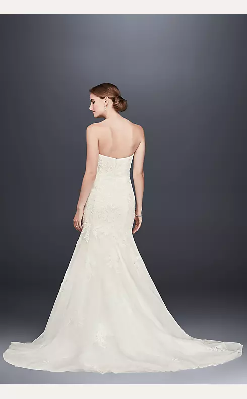 As-Is Beaded Lace Petite Wedding Dress with Tulle Image 2
