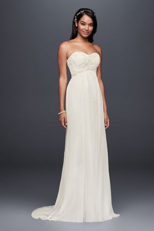 Crinkle Chiffon Empire Wedding Dress