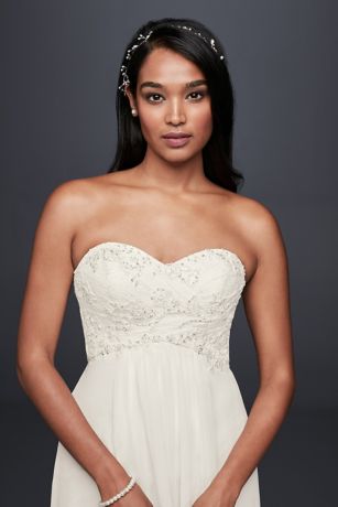 Crinkle Chiffon Empire Wedding Dress