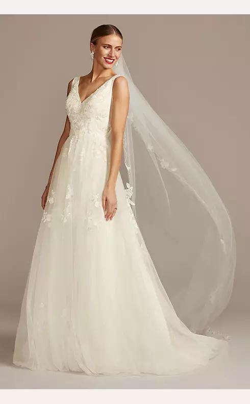 Mikado and Tulle Petite Ball Gown Wedding Dress Image 1