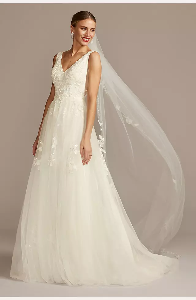 Mikado and Tulle Petite Ball Gown Wedding Dress Image