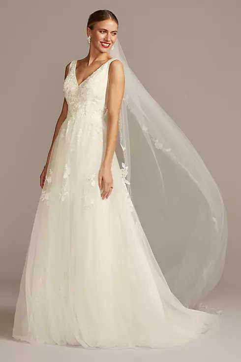 Mikado and Tulle Petite Ball Gown Wedding Dress Image 1