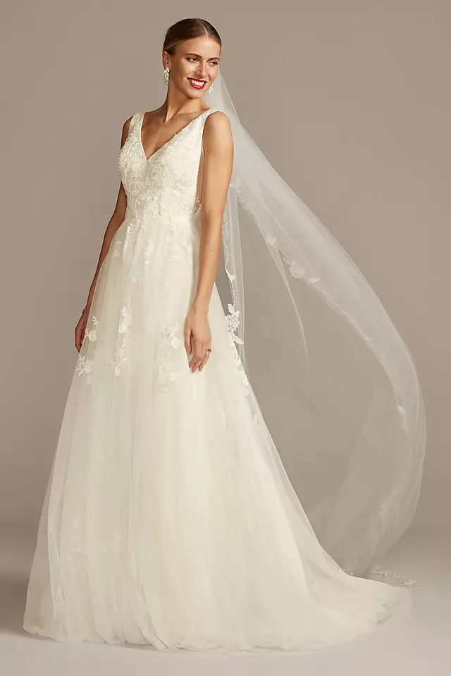 Mikado and Tulle Petite Ball Gown Wedding Dress Image