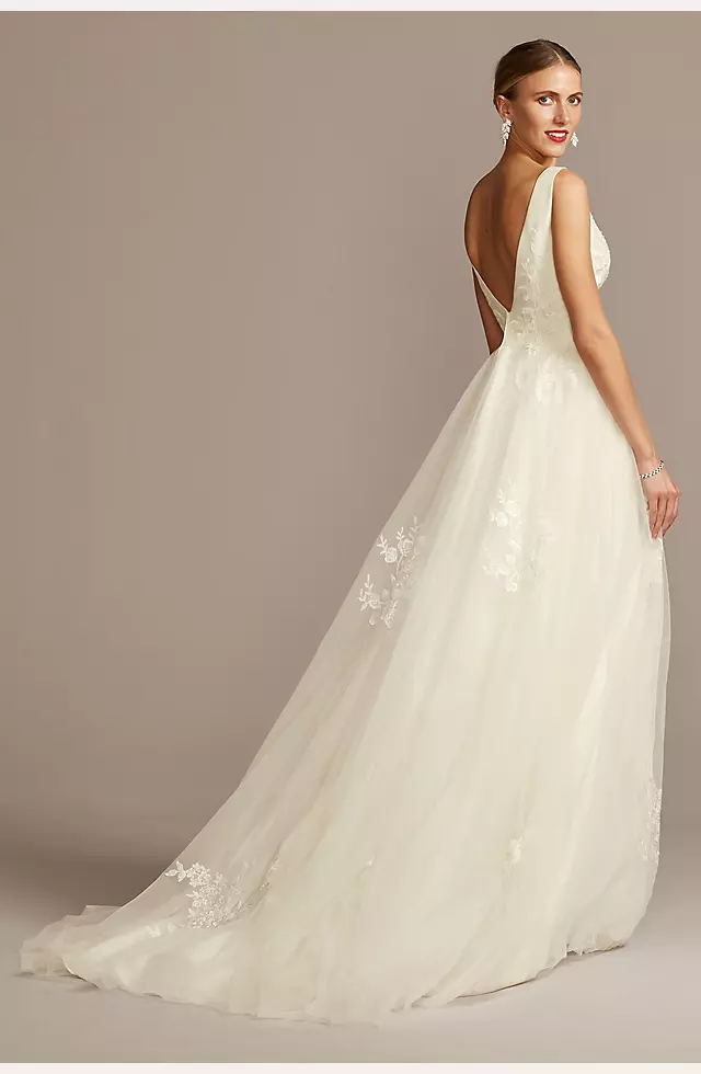 Mikado and Tulle Petite Ball Gown Wedding Dress Image 2