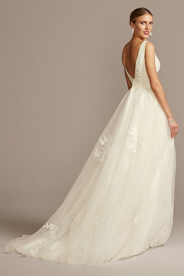 As Is Tulle V-Neck Ball Gown Wedding Dress Image 6