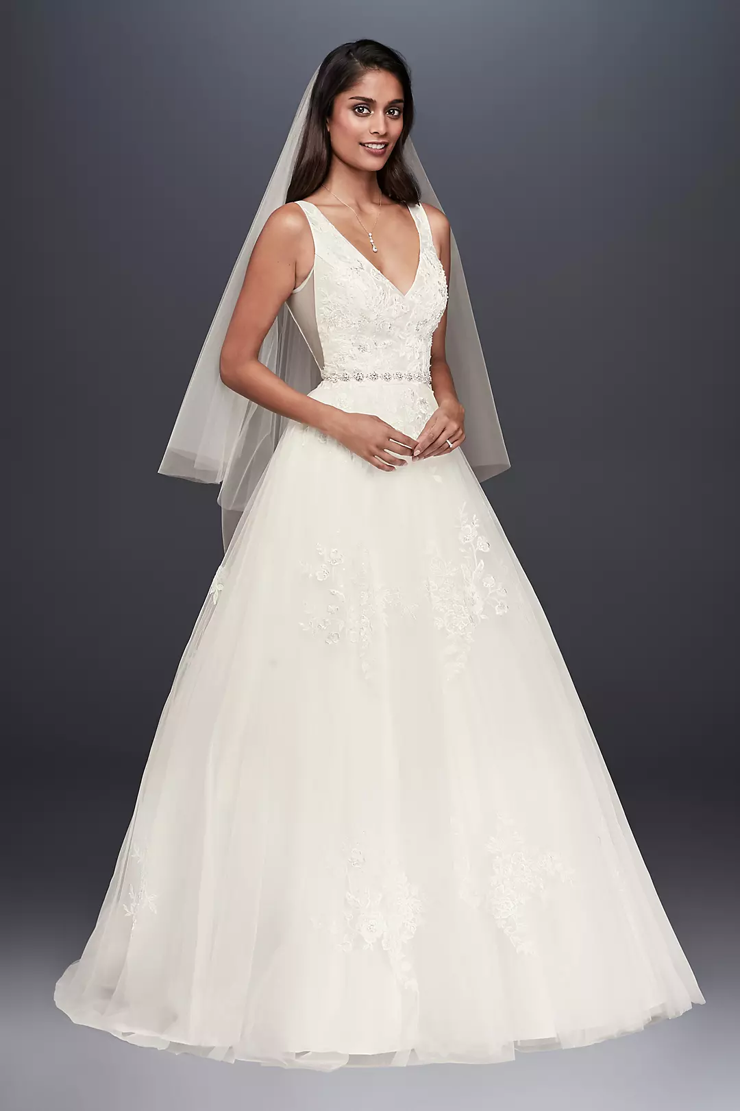 As-Is Mikado V-Neck Ball Gown Wedding Dress Image