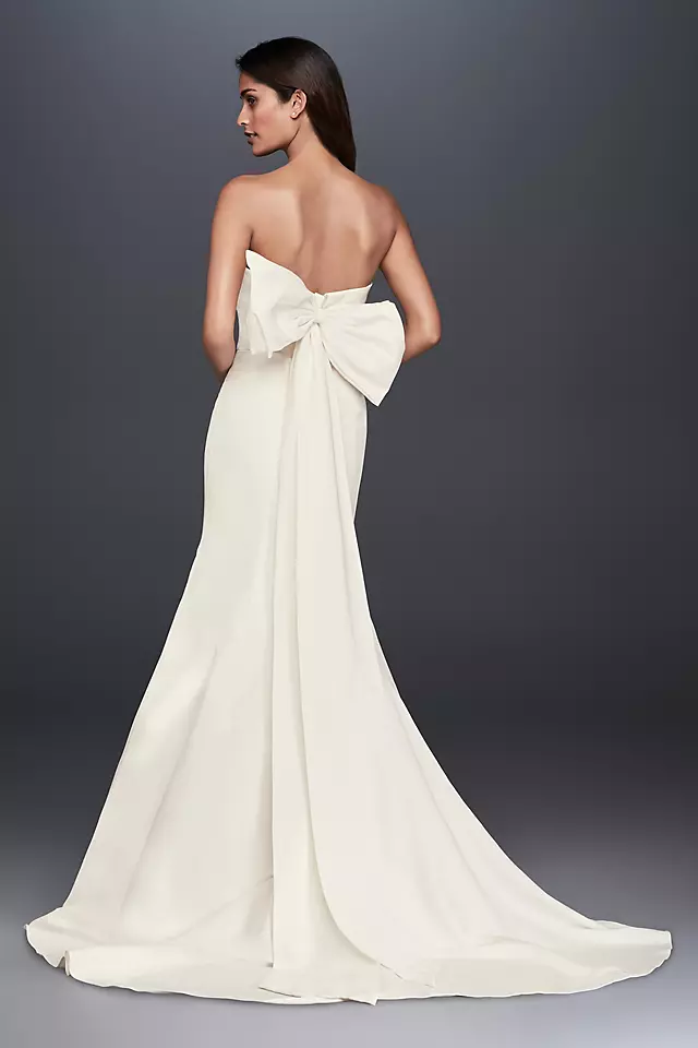 Faille Mermaid Wedding Dress with Bow Back Image 2
