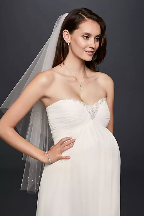 Beaded Chiffon Maternity Wedding Dress Image 3