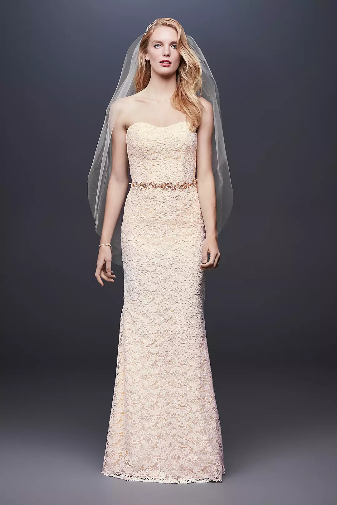 As-Is Guipure Lace Sheath Wedding Dress Image