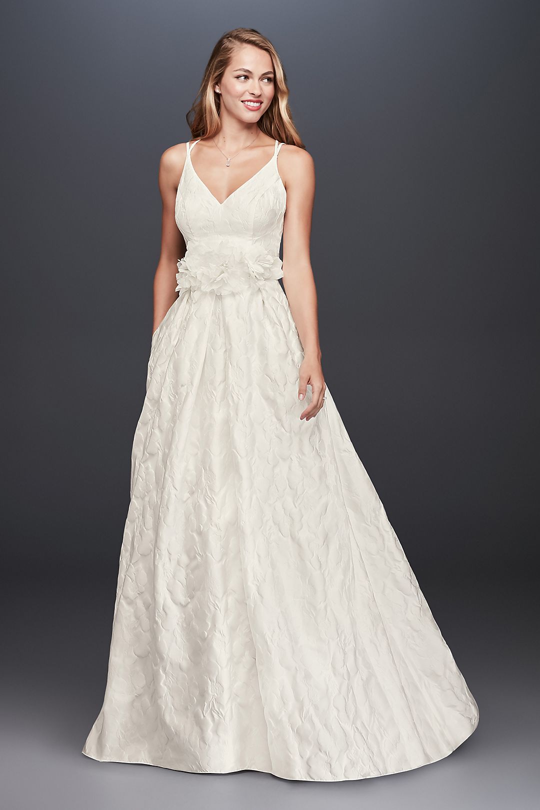 As-Is Floral Jacquard A-Line Wedding Dress Image 4